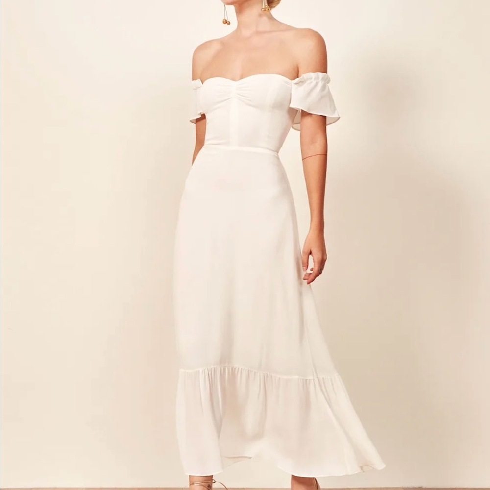 Reformation Cream Maxi Dress